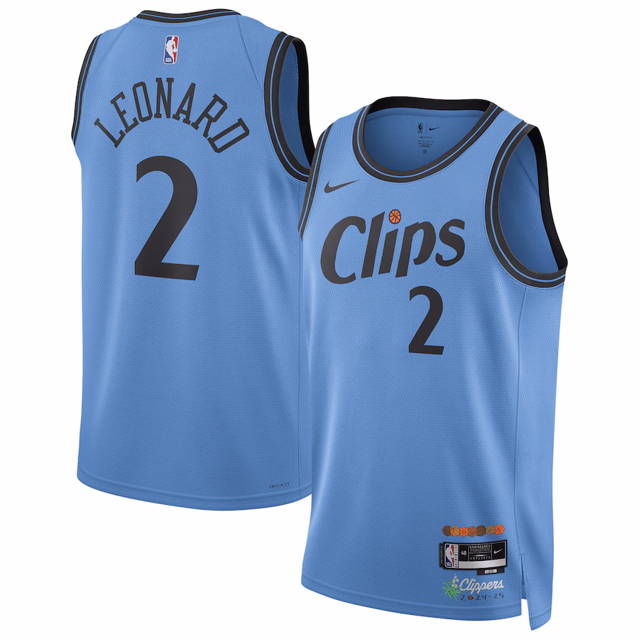 Unisex LA Clippers Kawhi Leonard Nike Light Blue 2024/25 Swingman Player Jersey - City Edition