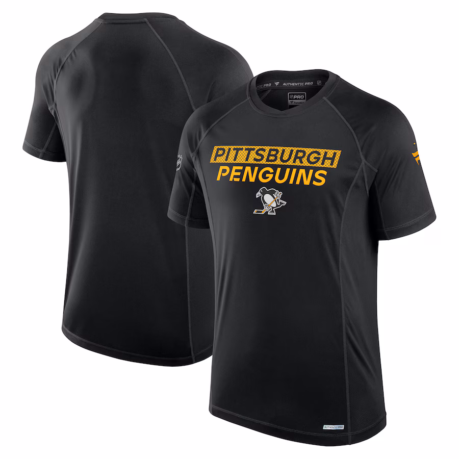 Men's Pittsburgh Penguins Fanatics Black Authentic Pro Tech T-Shirt