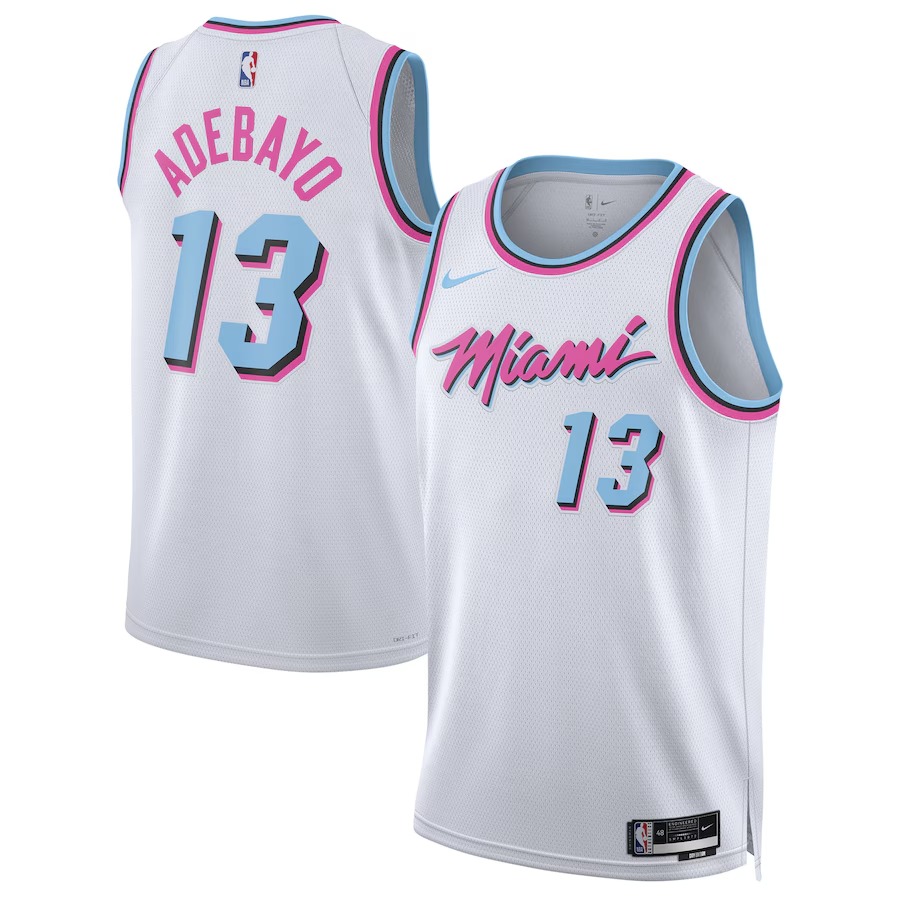 Unisex Miami Heat Bam Adebayo Nike White 2024/25 Swingman Player Jersey - City Edition