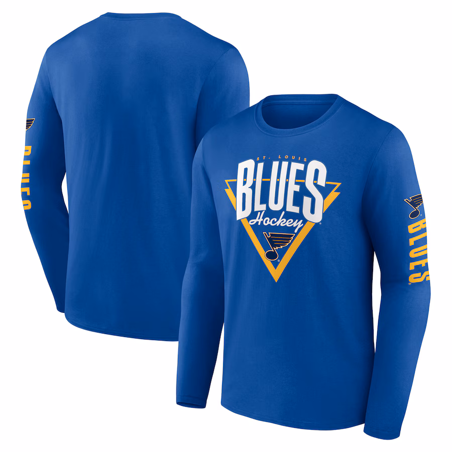 Men's St. Louis Blues Fanatics Blue Headline Long Sleeve T-Shirt