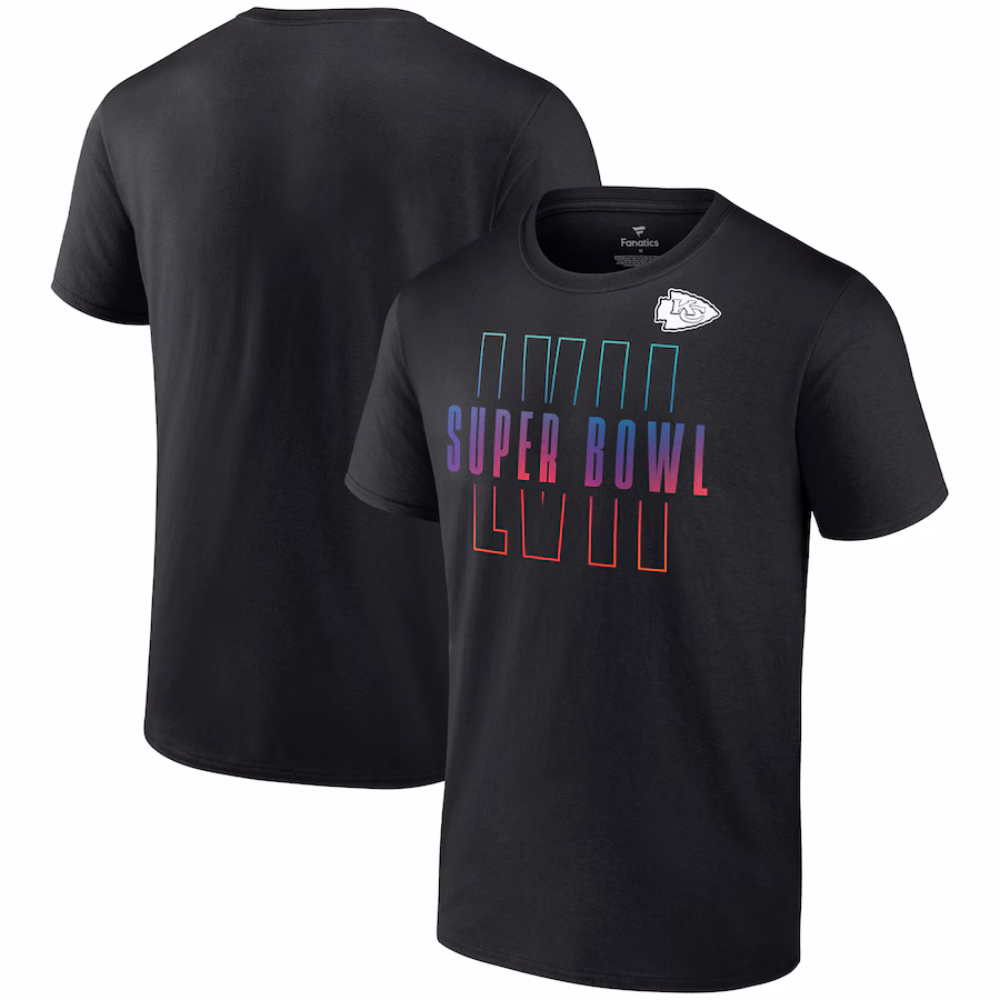 Men's Kansas City Chiefs Fanatics Black Super Bowl LVII Open Sky T-Shirt