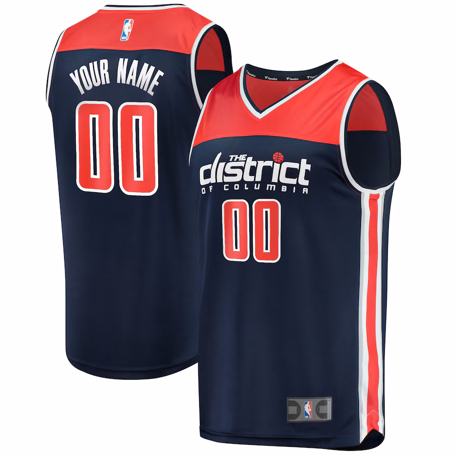 Men's Washington Wizards Fanatics Navy Fast Break Replica Custom Jersey - Statement Edition