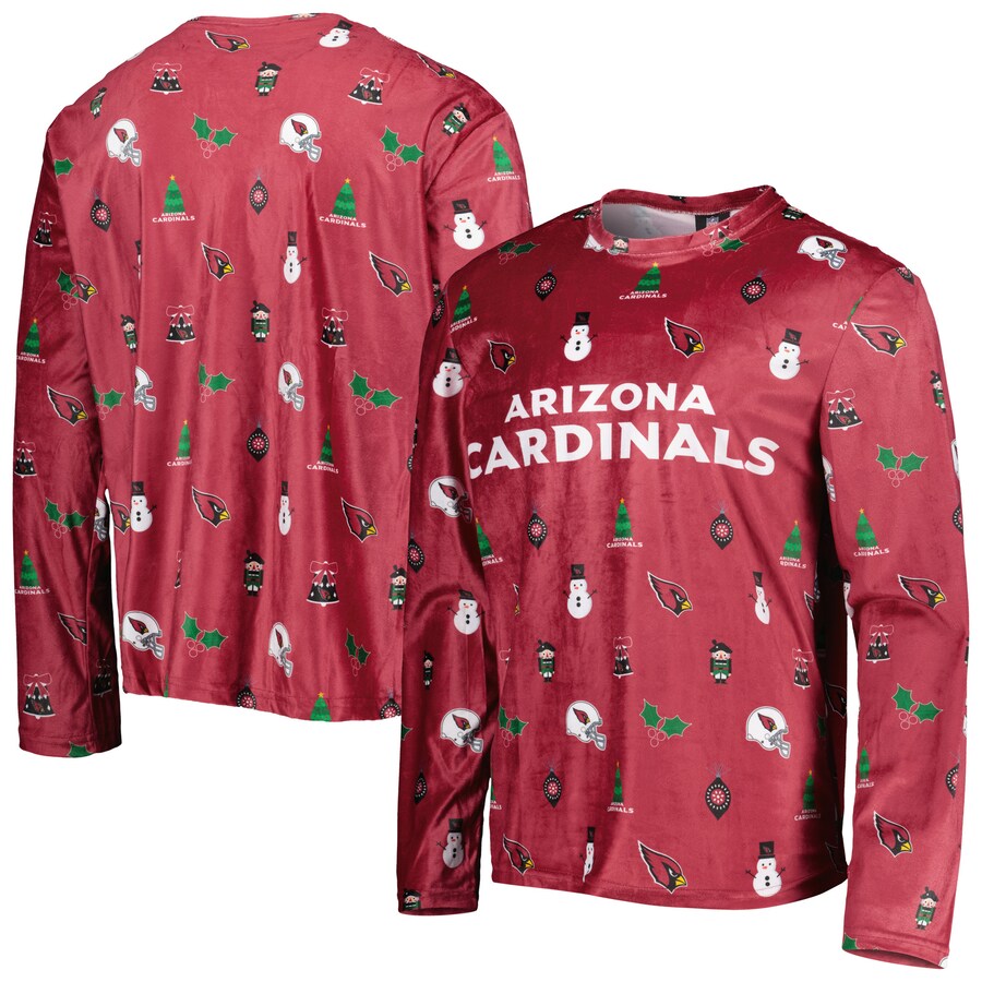 Men's Arizona Cardinals FOCO Cardinal Holiday Repeat Long Sleeve T-Shirt