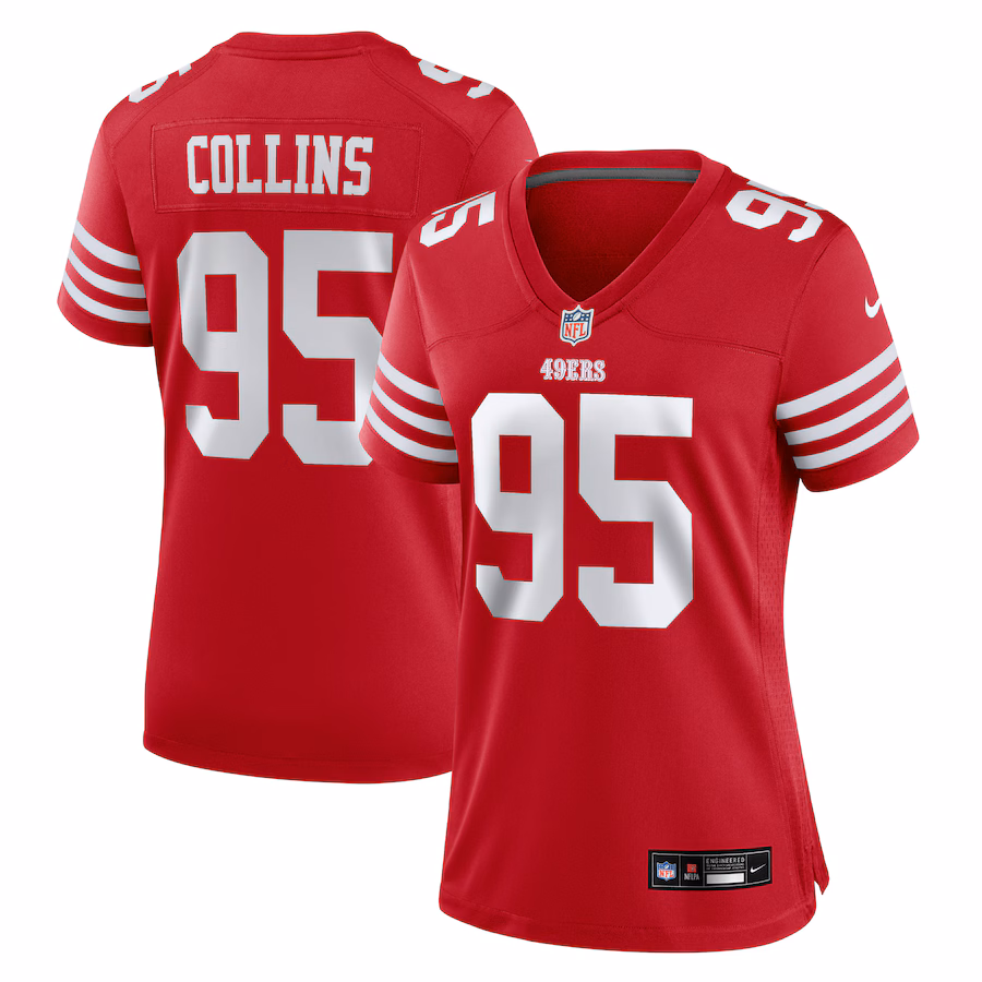 Women's San Francisco 49ers Alfred Collins Nike Scarlet Team Game Jersey