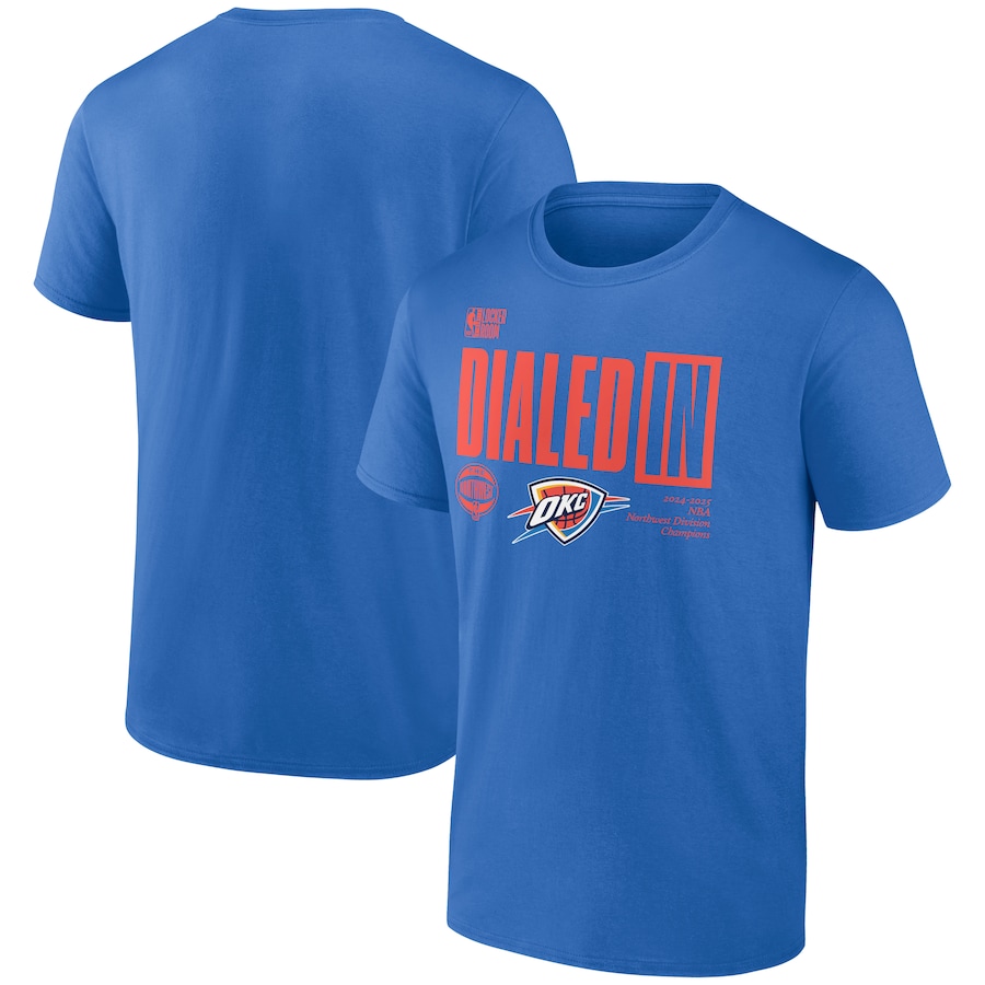 Men's Oklahoma City Thunder  Fanatics Blue 2025 Northwest Division Champions Locker Room T-Shirt