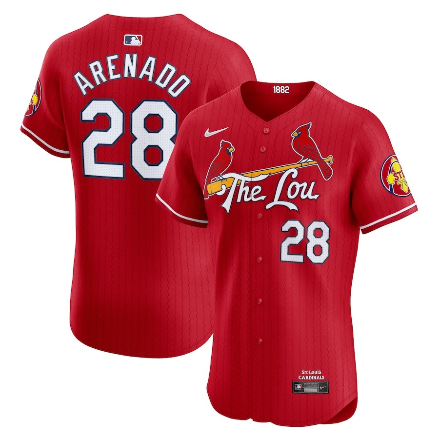 Men's St. Louis Cardinals Nolan Arenado Nike Red 2024 City Connect Elite Player Jersey