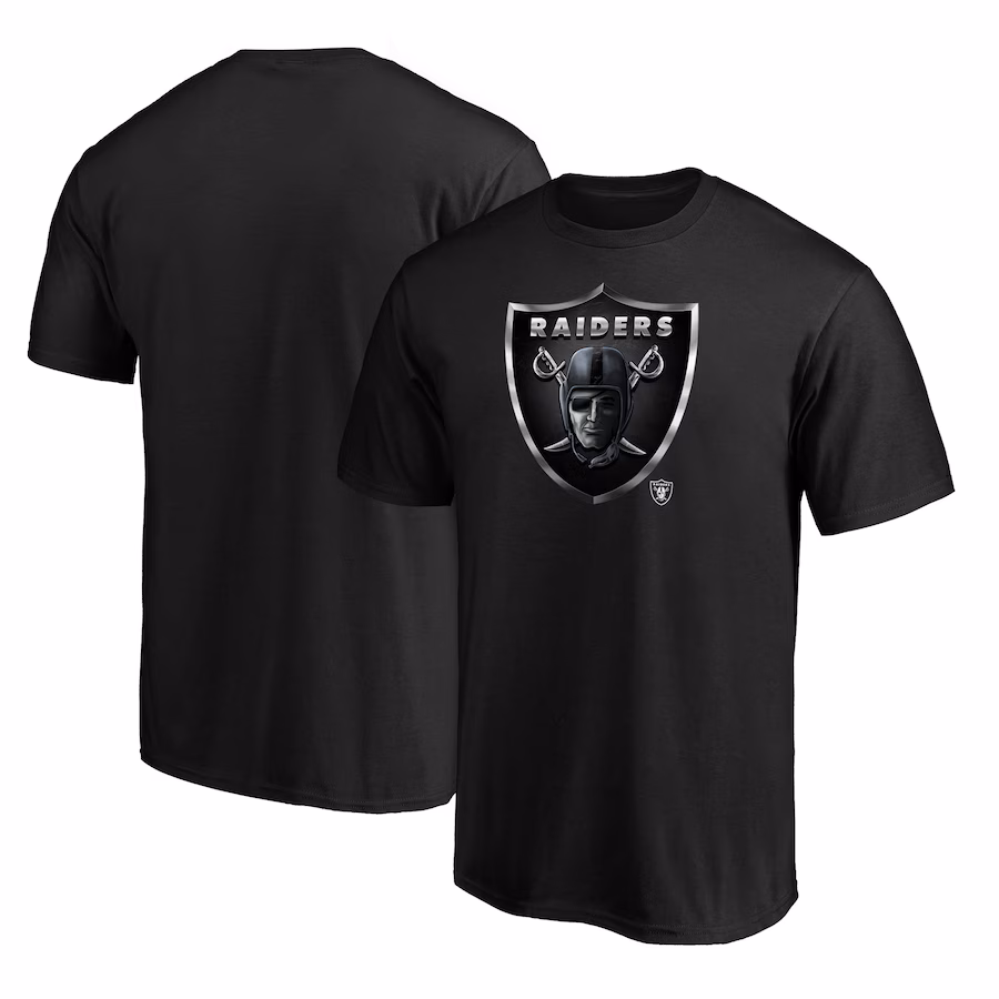 Men's Las Vegas Raiders Black Midnight Mascot Logo T-Shirt