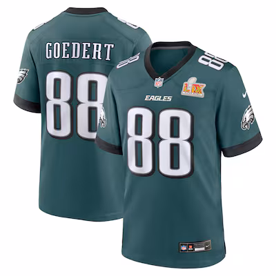 Men's Philadelphia Eagles Dallas Goedert Nike Midnight Green Super Bowl LIX Game Player Jersey