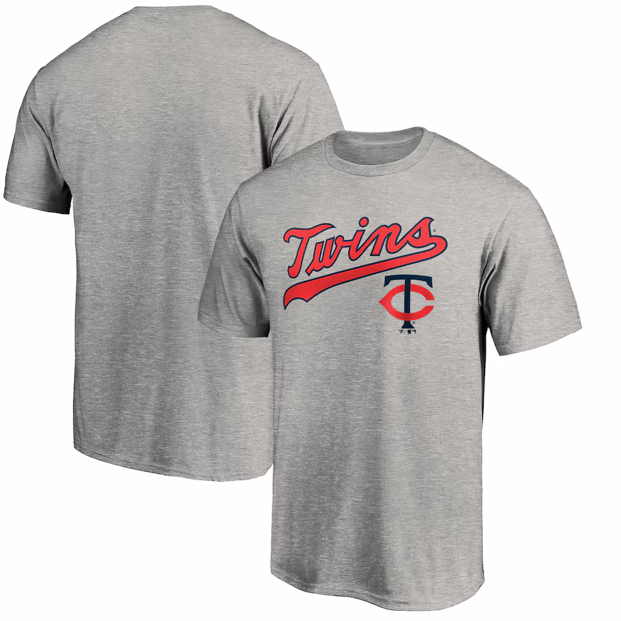 Men's Minnesota Twins Heather Gray Team Wahconah T-Shirt
