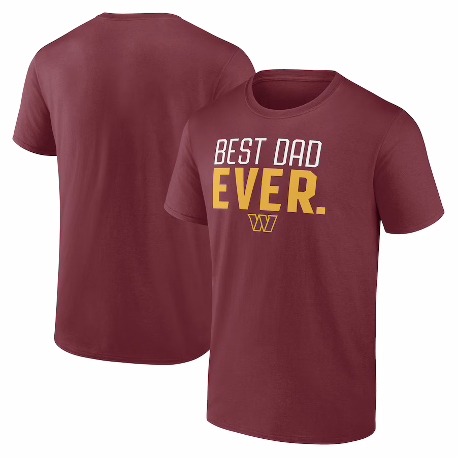 Men's Washington Commanders Burgundy Best Dad Ever Team T-Shirt