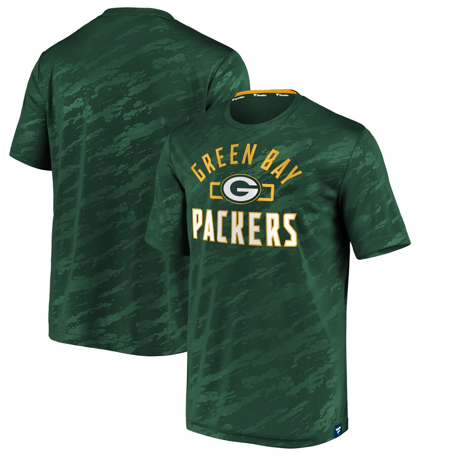 Men's Green Bay Packers Fanatics Green Iconic Defender Stealth Arc T-Shirt