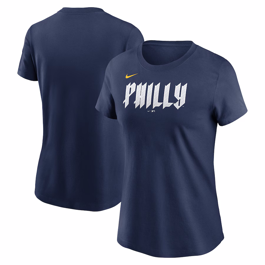 Women's Philadelphia Phillies Nike Navy 2024 City Connect Wordmark T-Shirt