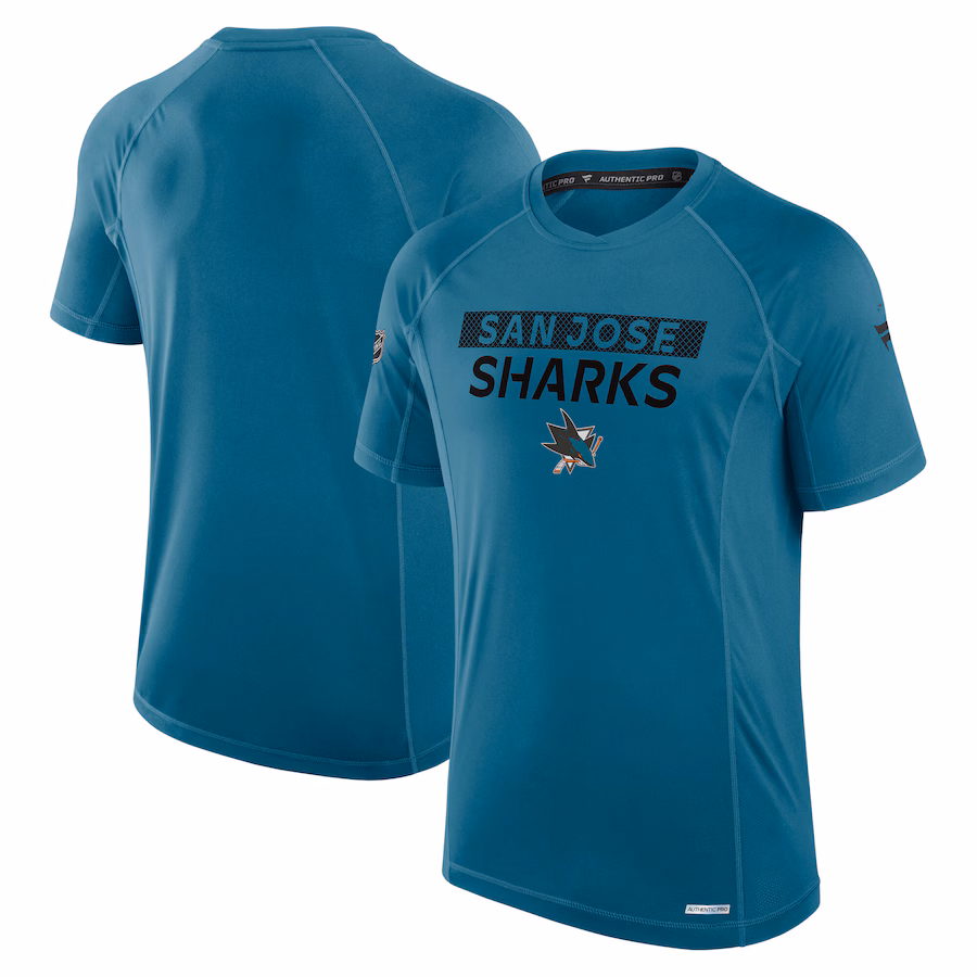 Men's San Jose Sharks Fanatics Teal Authentic Pro Rink Tech T-Shirt