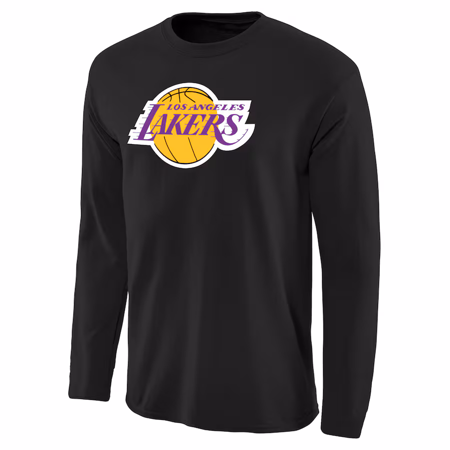 Men's Los Angeles Lakers Black Primary Logo II Long Sleeve T-Shirt
