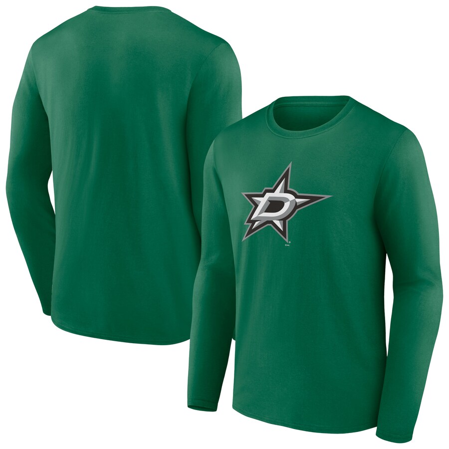 Men's Dallas Stars Kelly Green Primary Logo Team Long Sleeve T-Shirt