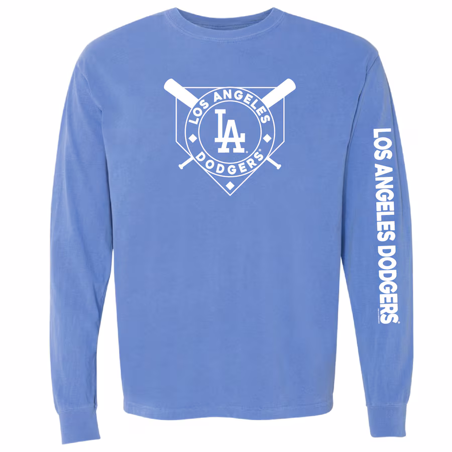 Women's Los Angeles Dodgers Soft as a Grape Royal Pigment Dye Long Sleeve T-Shirt