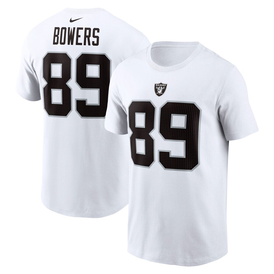 Men's Las Vegas Raiders Brock Bowers Nike White Name & Number T-Shirt