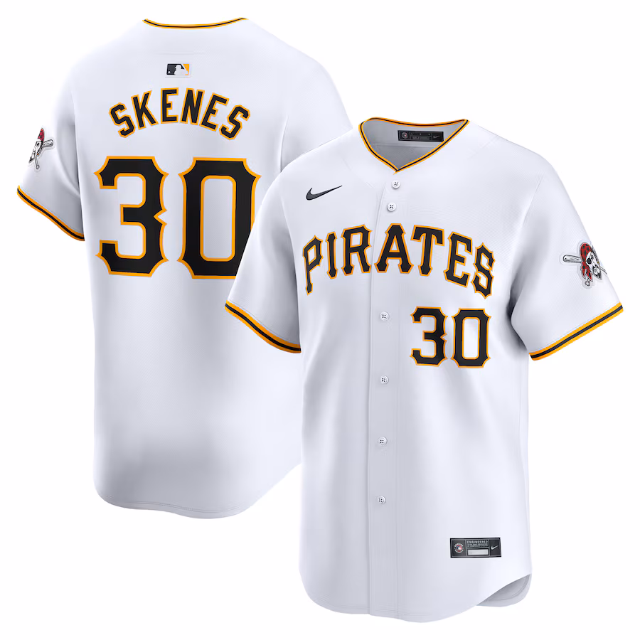 Youth Pittsburgh Pirates Paul Skenes Nike White Home Limited Player Jersey