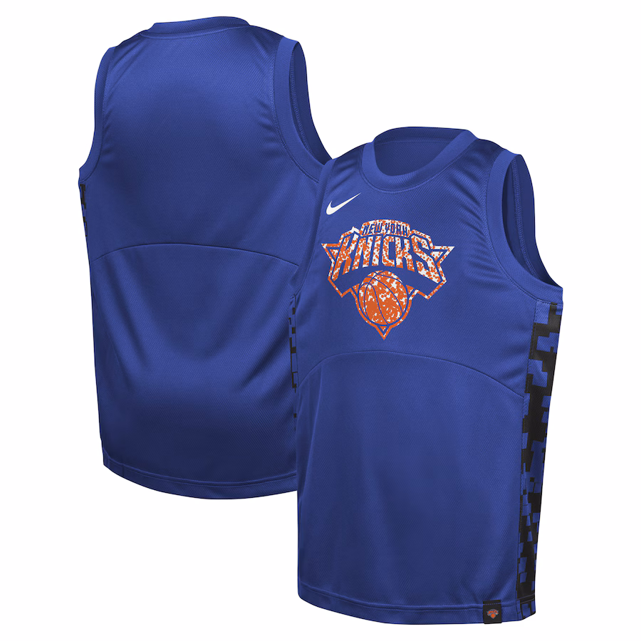 Youth New York Knicks Nike Blue Courtside Starting Five Team Jersey