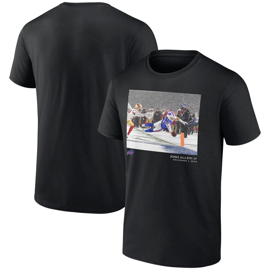 Men's Buffalo Bills Josh Allen Black NFL Flash Features Week 13 T-Shirt