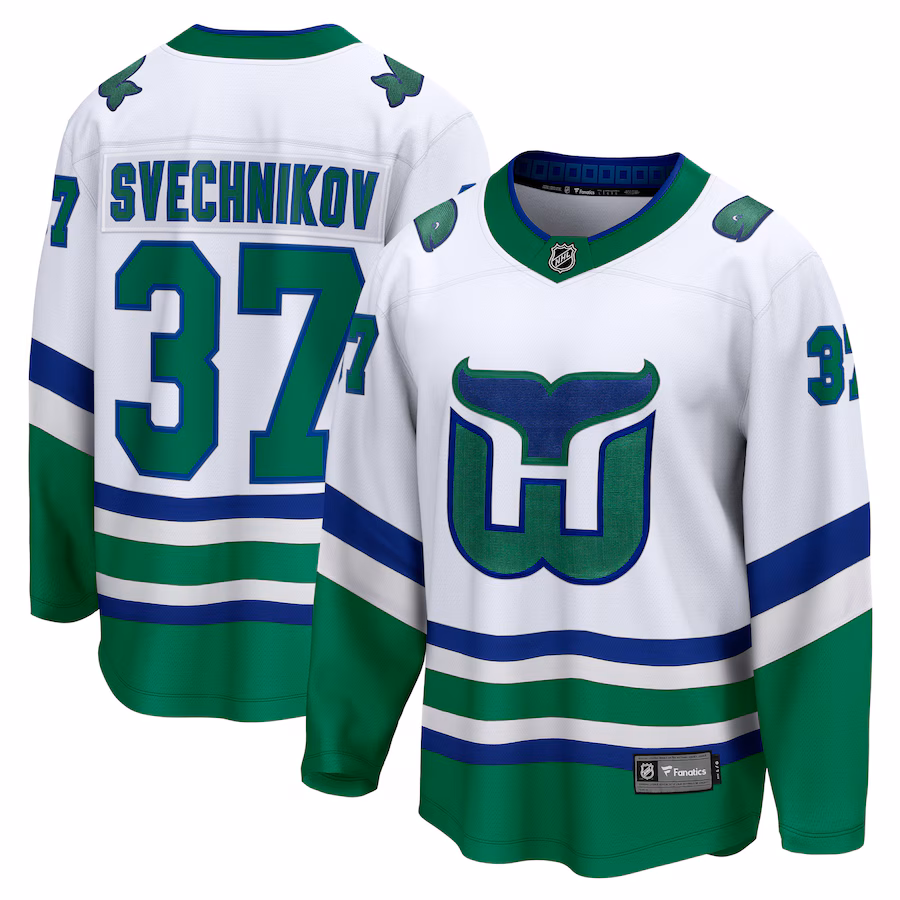 Men's Carolina Hurricanes Andrei Svechnikov Fanatics White Whalers Premier Breakaway Jersey