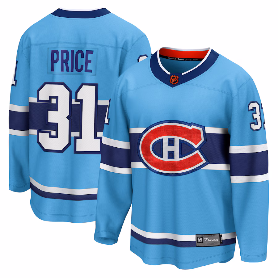 Men's Montreal Canadiens Carey Price Fanatics Light Blue Special Edition 2.0 Breakaway Player Jersey