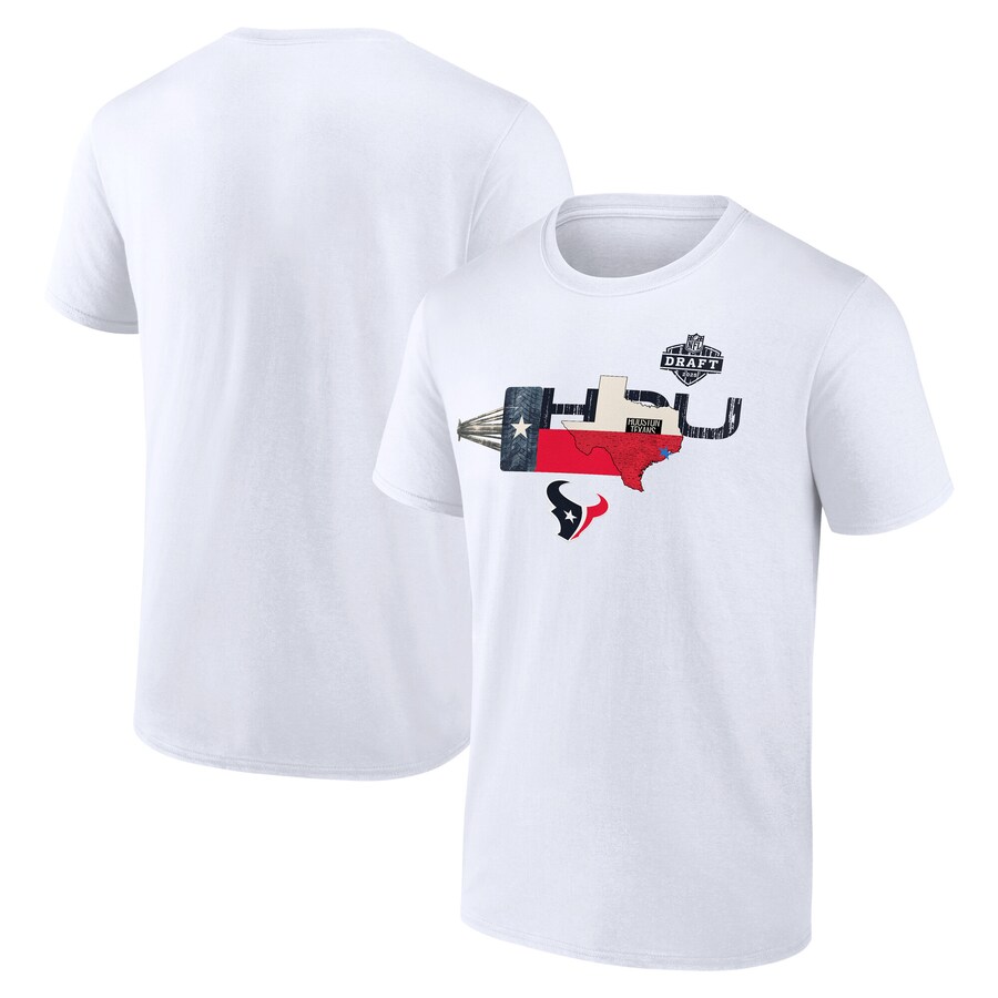 Men's Houston Texans White 2025 NFL Draft T-Shirt