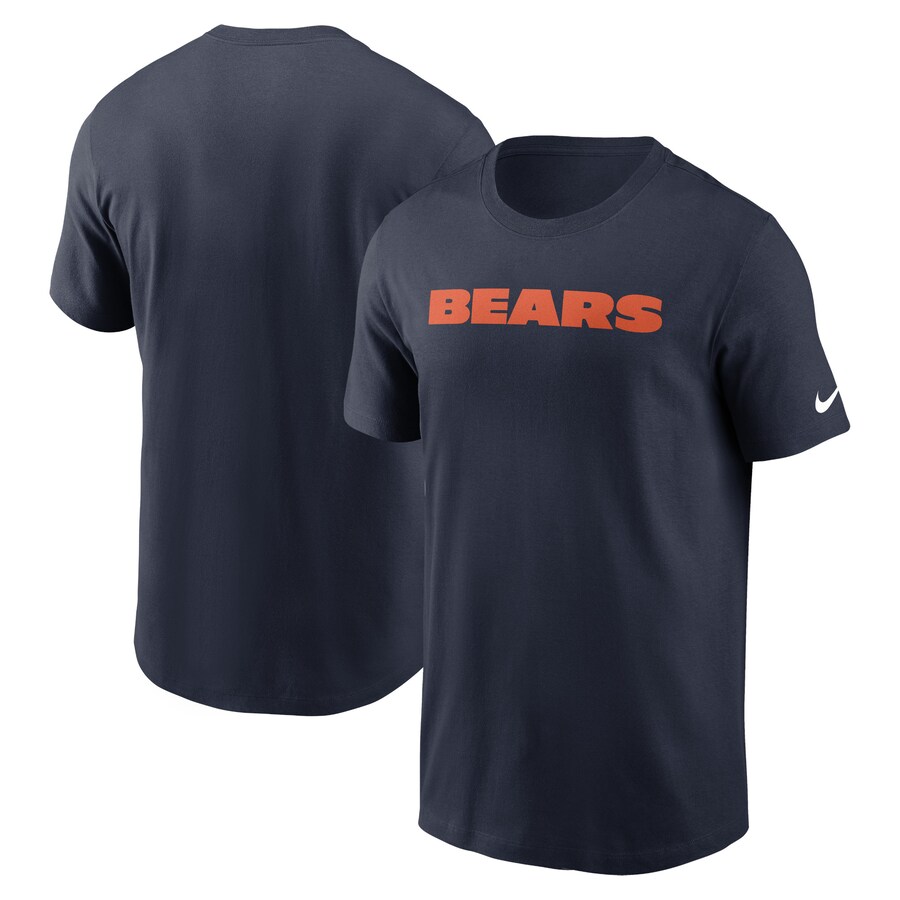 Men's Chicago Bears Nike Navy Primetime Wordmark Essential T-Shirt