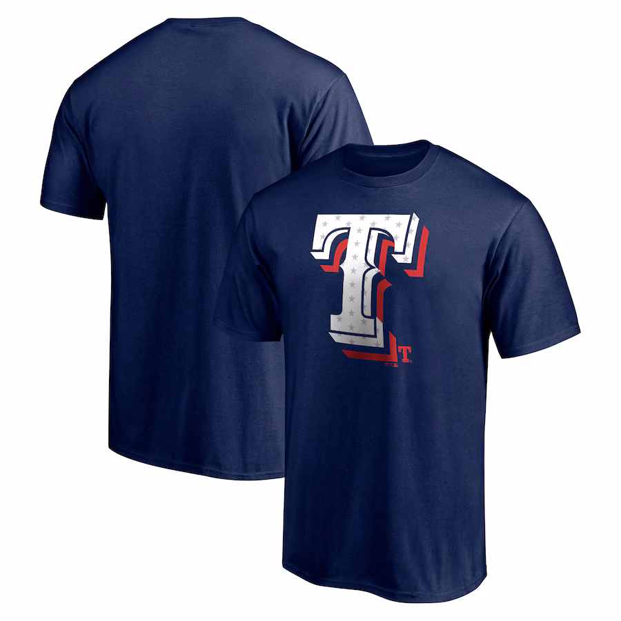 Men's Texas Rangers Navy Red White and Team T-Shirt
