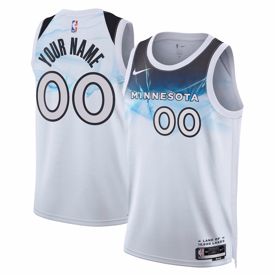 Unisex Minnesota Timberwolves Nike White 2024/25 Custom Swingman Jersey - City Edition