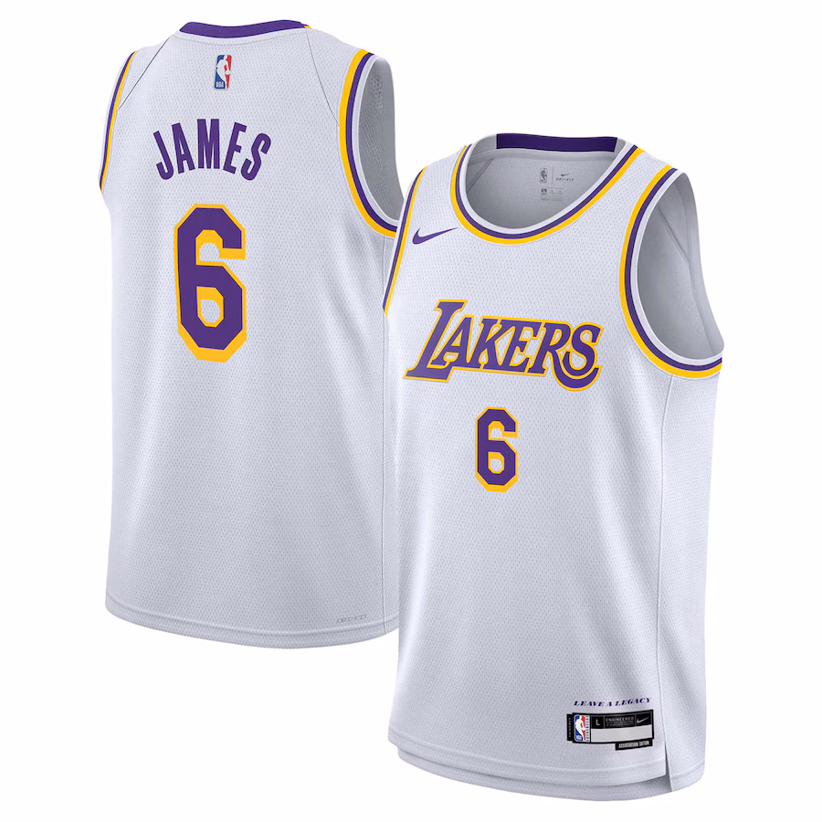 Youth Los Angeles Lakers LeBron James Nike White Swingman Jersey - Association Edition