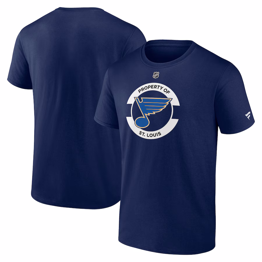 Men's St. Louis Blues Fanatics Navy Authentic Pro Core Secondary T-Shirt