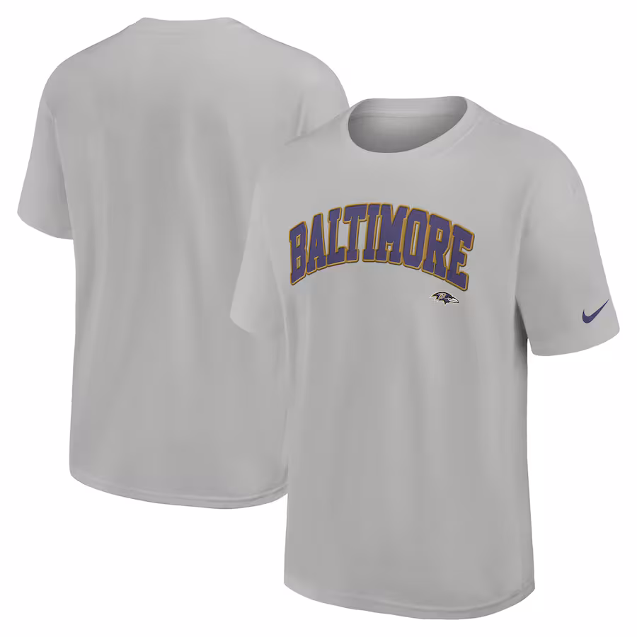 Men's Baltimore Ravens  Nike Silver Rewind Max90 Statement T-Shirt