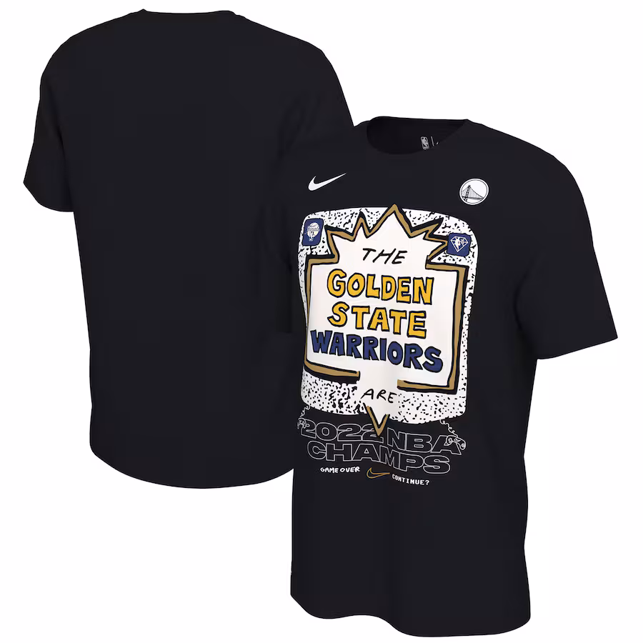 Men's Golden State Warriors Nike Black 2022 NBA Finals Champions Celebration Expressive T-Shirt