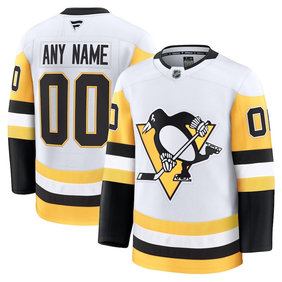 Men's Pittsburgh Penguins Fanatics White Away Premium Custom Jersey