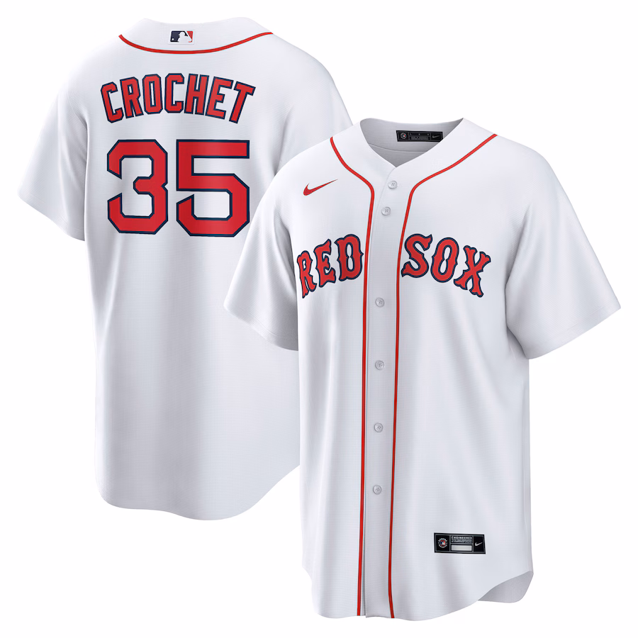 Youth Boston Red Sox Garrett Crochet Nike White Home Replica Jersey