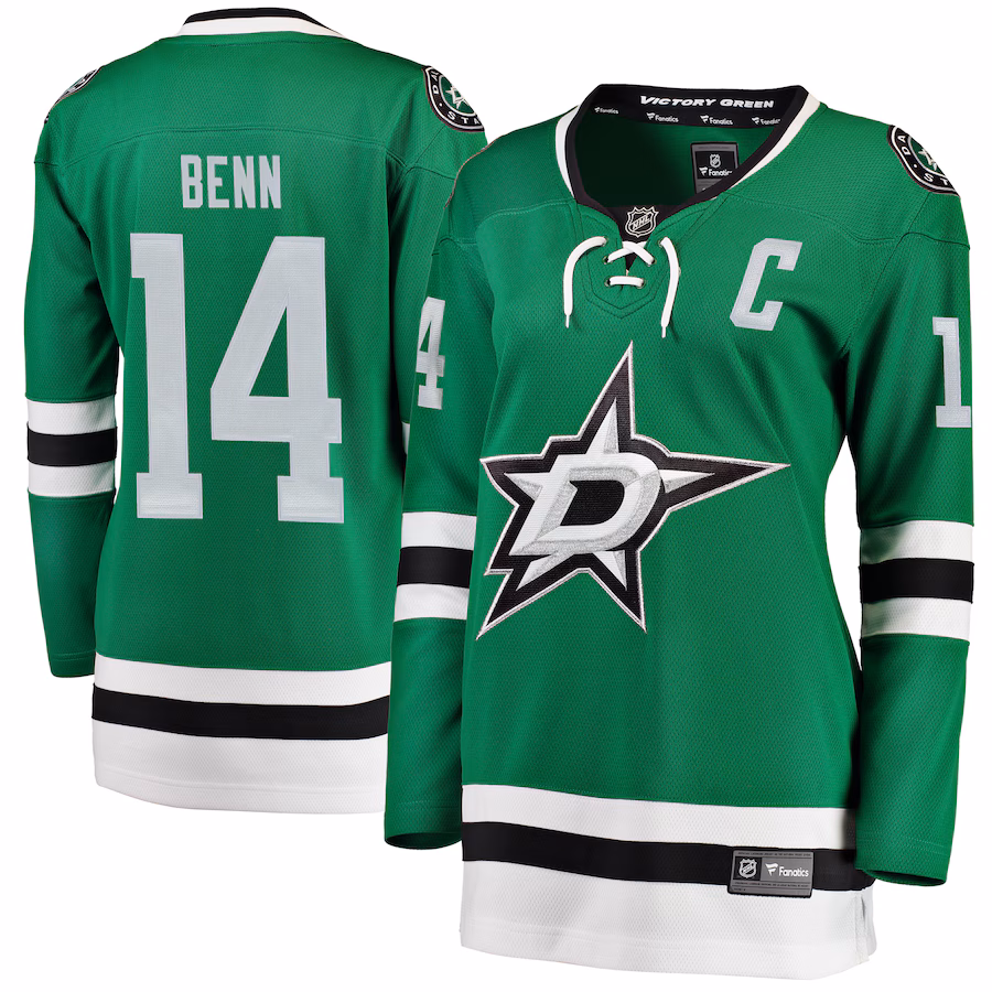 Women's Dallas Stars Jamie Benn Fanatics Green Home Breakaway Player Jersey