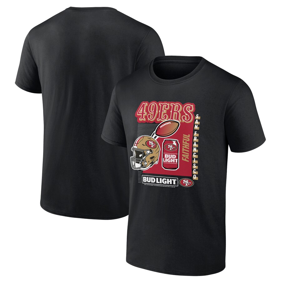 Men's San Francisco 49ers Black Bud Light T-Shirt
