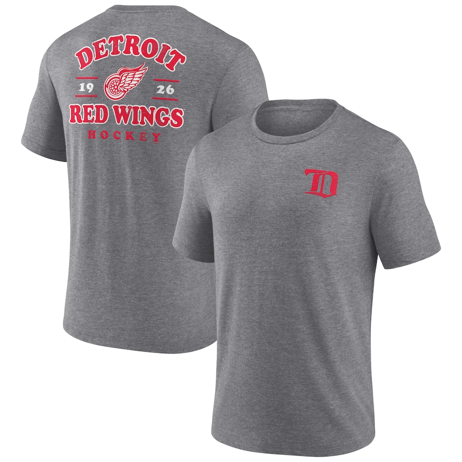 Men's Detroit Red Wings Fanatics Heather Gray Winger Tri-Blend T-Shirt