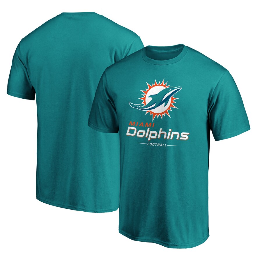 Men's Miami Dolphins  Aqua Team Lockup T-Shirt