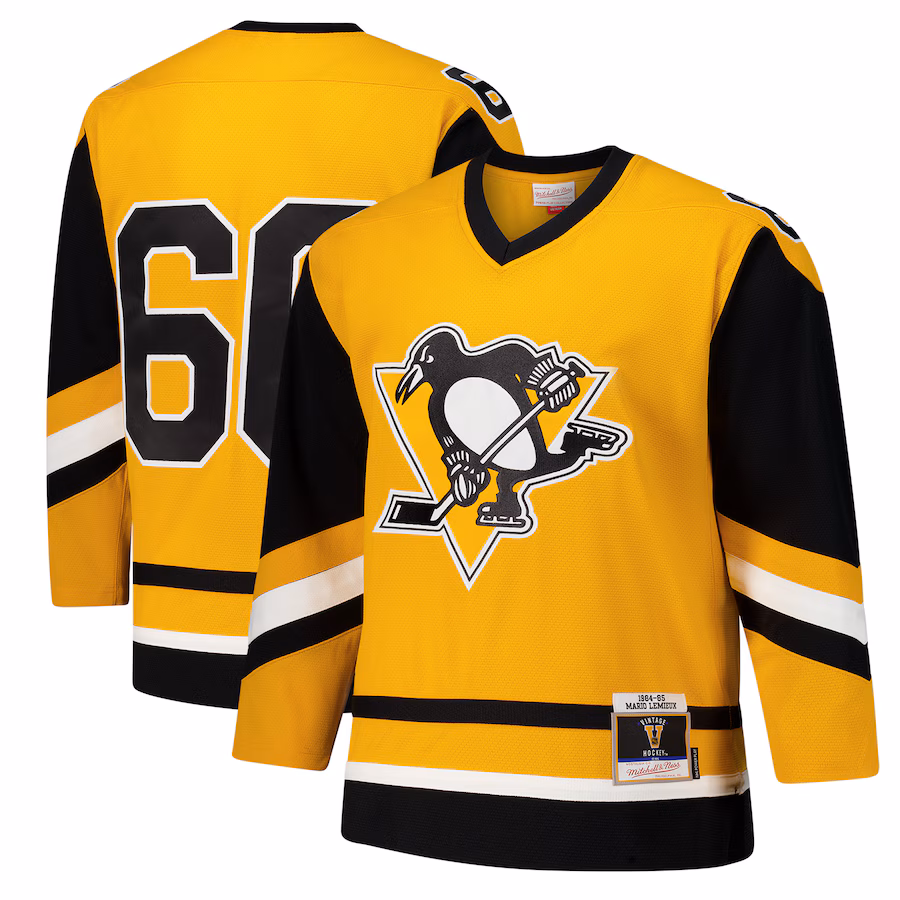 Men's Pittsburgh Penguins Mario Lemieux Gold 1984-85 Power Play Jersey