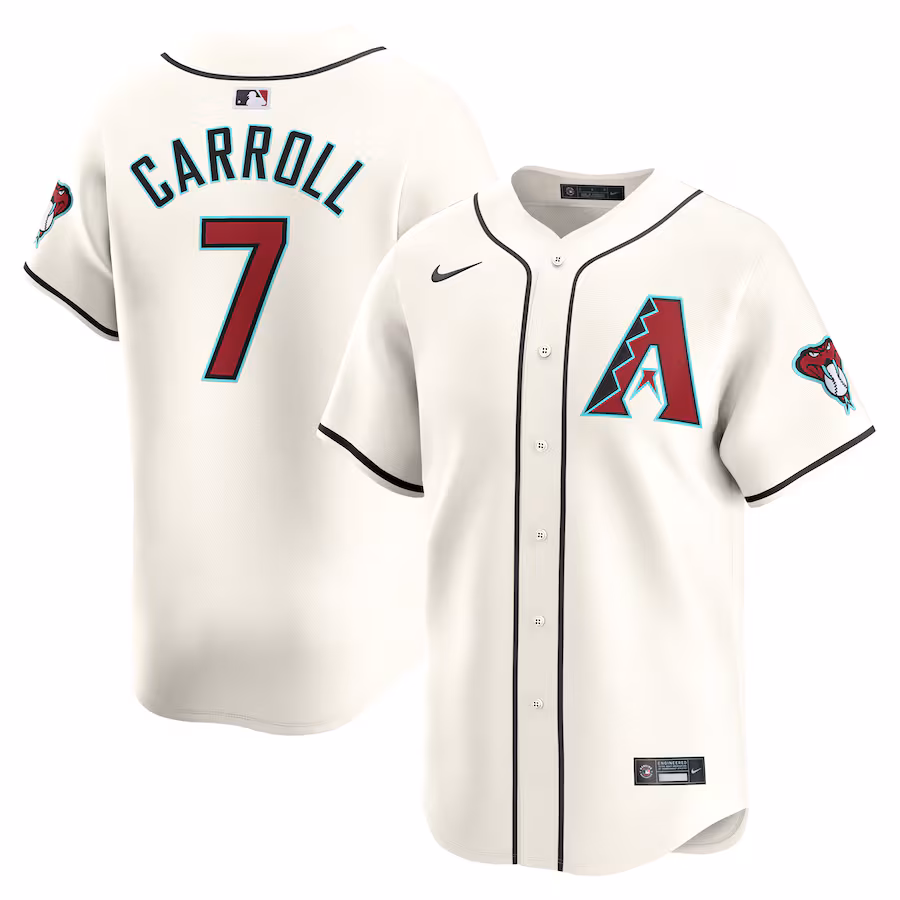 Youth Arizona Diamondbacks Corbin Carroll Nike White Home Limited Player Jersey