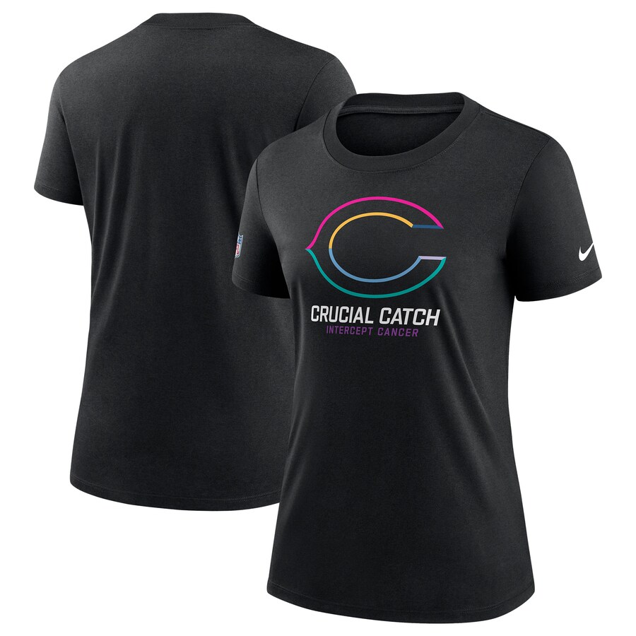 Women's Chicago Bears  Nike Black 2024 NFL Crucial Catch Tri-Blend T-Shirt