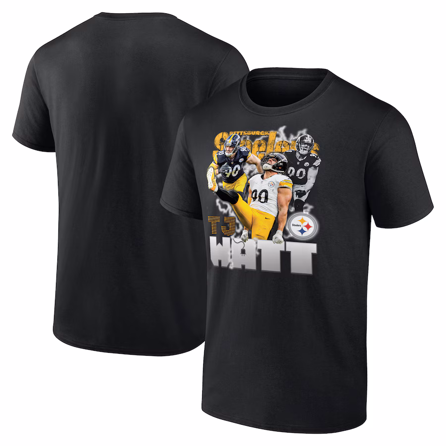 Men's Pittsburgh Steelers T.J. Watt Fanatics Black Notorious Player Graphic T-Shirt