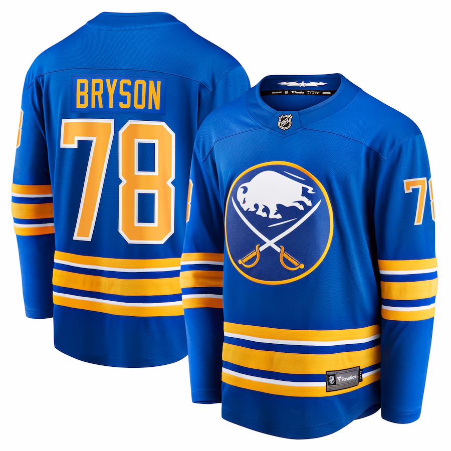Men's Buffalo Sabres Jacob Bryson Fanatics Royal Home Breakaway Player Jersey