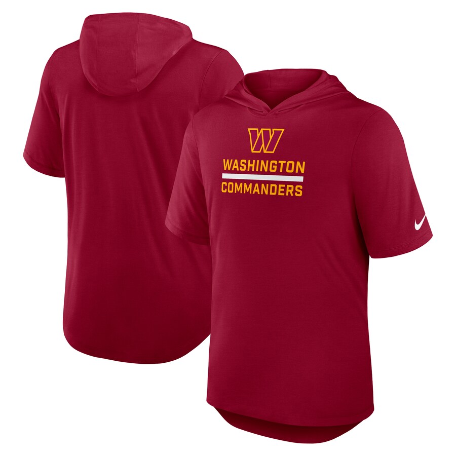 Men's Washington Commanders Nike Burgundy Lockup Tri-Blend Hoodie T-Shirt