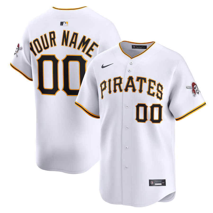 Youth Pittsburgh Pirates Nike White Home Custom Limited Jersey