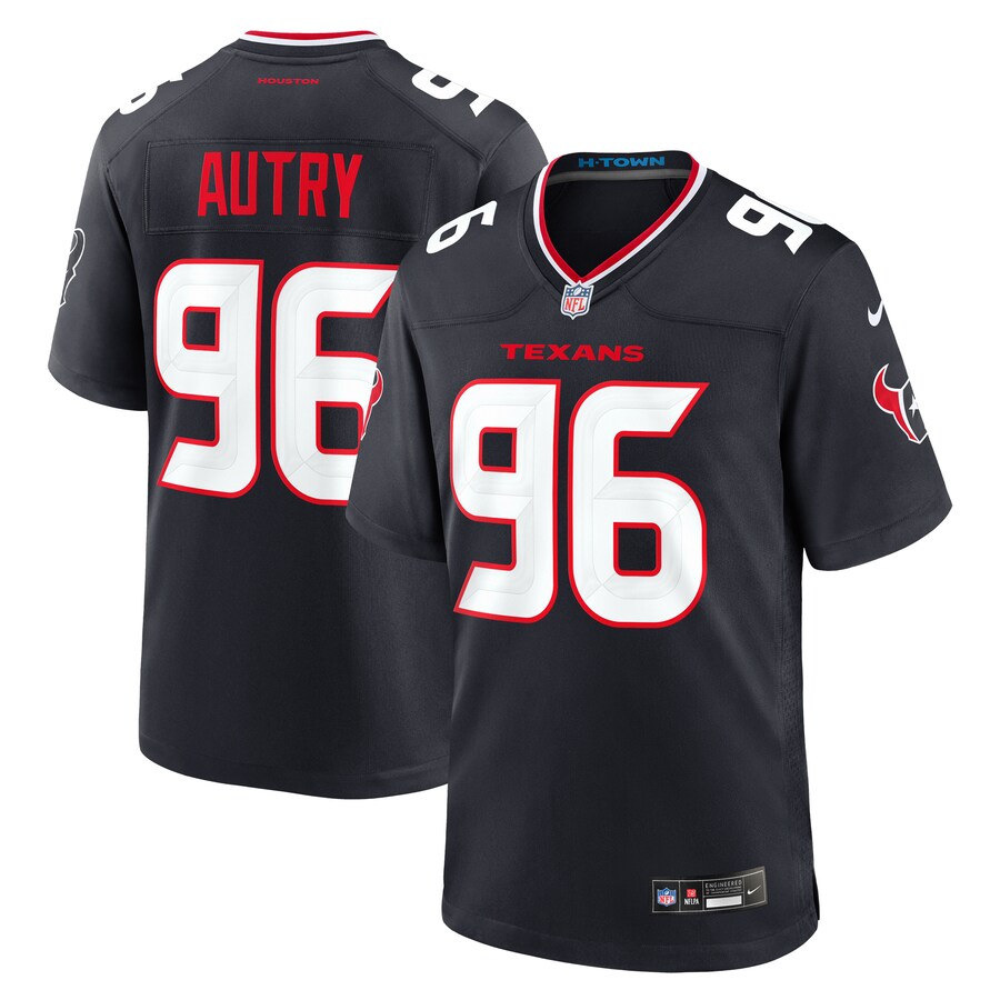 Men's Houston Texans Denico Autry Nike Navy Team Game Jersey