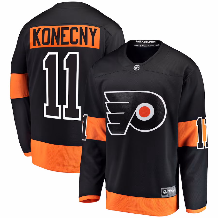 Men's Philadelphia Flyers Travis Konecny Fanatics Black Alternate Breakaway Player Jersey