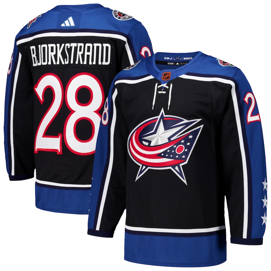 Men's Columbus Blue Jackets Oliver Bjorkstrand adidas Black Reverse Retro 2.0 Authentic Player Jersey